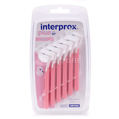 Interprox Plus 90° Nano Różowe 0.38mm 6 sztuk