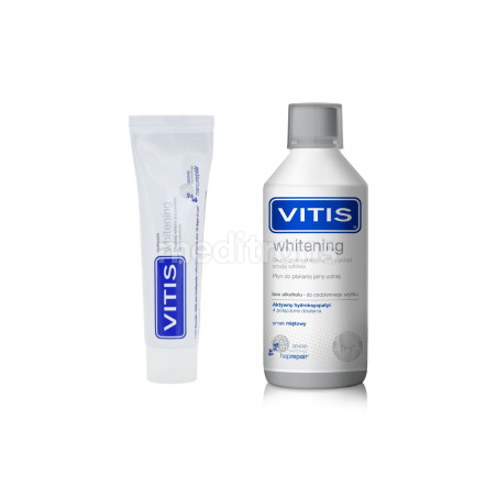 VITIS Whitening Zestaw Pasta + Płyn (100ml + 500ml)