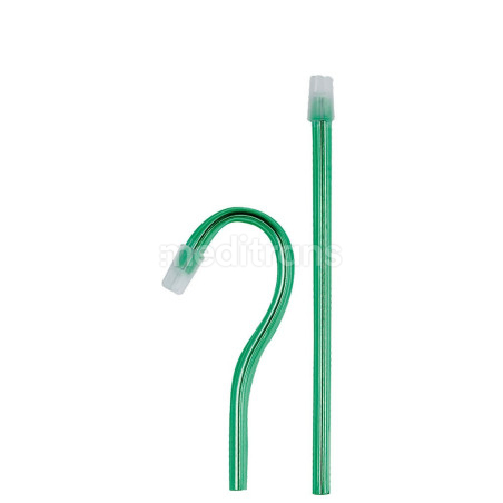 Końcówki do ślinociągu PrimaDent - transparentne zielone z ruchomą główką