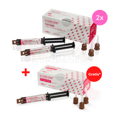 2 x G-Cem ONE Twin 2 x 4.6g +	G-CEM ONE Single Refill 4,6 g w kolorze AO3 - Gratis*