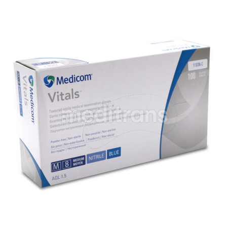 Rękawice nitrylowe Vitals bezpudrowe Blue Medicom 100 sztuk