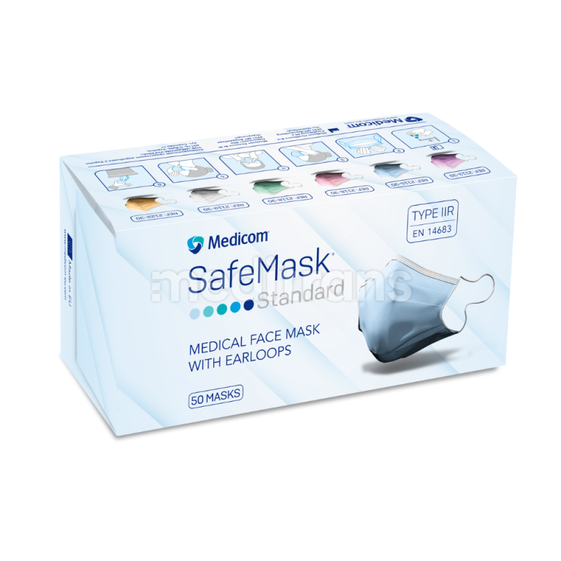 Maseczki ochronne SafeMask Standard Medicom 50 sztuk