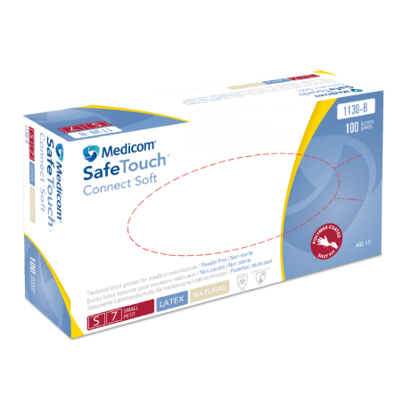 Rękawice lateksowe SafeTouch Connect Soft Natural 100 sztuk