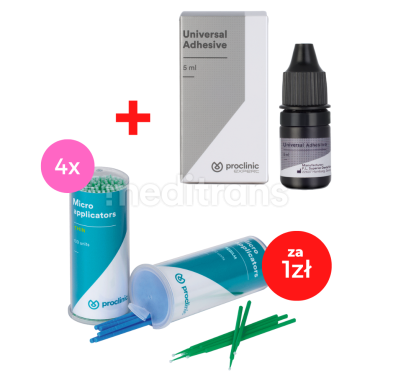 Universal Adhesive Proclinic Expert 5 ml + 4 x Aplikatory Proclinic 100 szt. o łącznej wartości 56 zł – za 1 zł