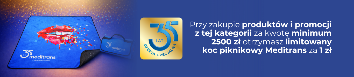 Promocja na 35 lat Meditrans - kup za 2500 i otrzymaj koc piknikowy gratis!